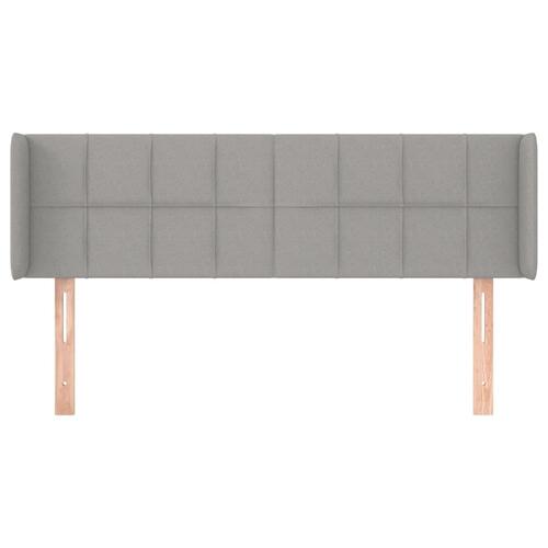 Sengegavl med kanter 147x16x78/88 cm stof lysegrå