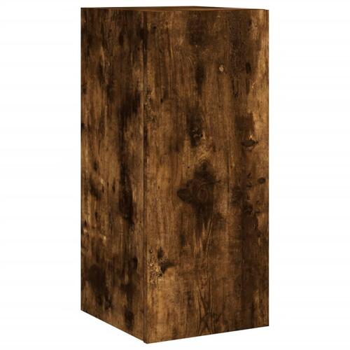 Væghængte tv-borde 2 stk. med LED-lys 30,5x35x70 cm røget eg