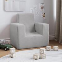Sofa til børn blødt plys lysegrå