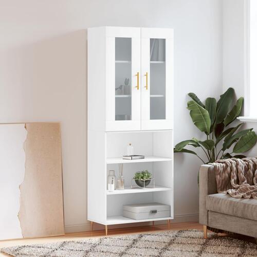 Højskab 69,5x34x180 cm konstrueret træ hvid