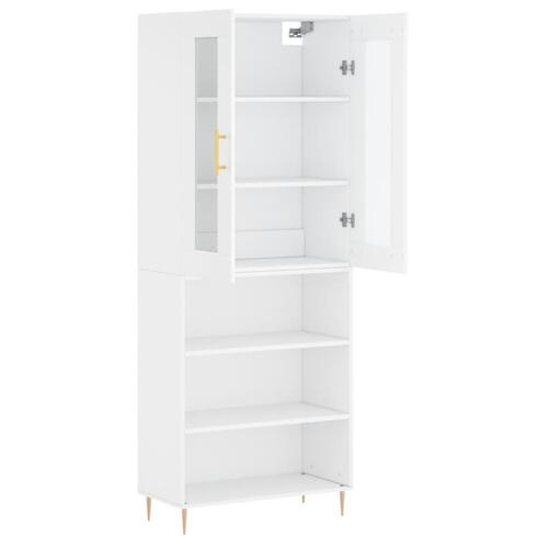 Højskab 69,5x34x180 cm konstrueret træ hvid