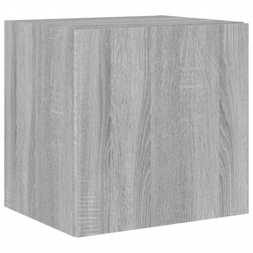 Væghængte tv-borde 2 stk. LED-lys 40,5x35x40 cm grå sonoma-eg