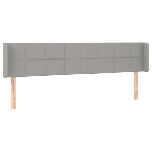 Sengegavl med kanter 163x16x78/88 cm stof lysegrå