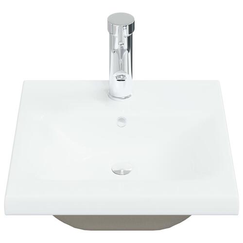 Indbygget håndvask med hane 42x39x18 cm keramisk hvid