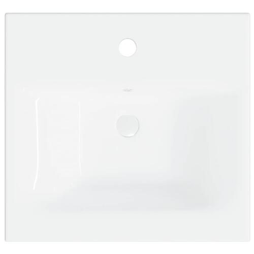 Indbygget håndvask med hane 42x39x18 cm keramisk hvid