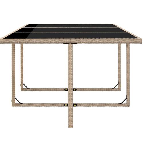 Udendørs spisebordssæt 9 dele med hynder polyrattan beige