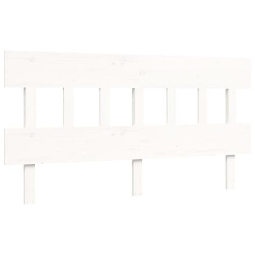 Sengeramme uden madras 160x200 cm massivt fyrretræ hvid