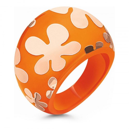 Ring til kvinder, str. 12 - orange plastik