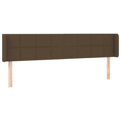 Sengegavl med kanter 183x16x78/88 cm stof mørkebrun