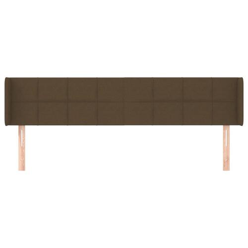 Sengegavl med kanter 183x16x78/88 cm stof mørkebrun