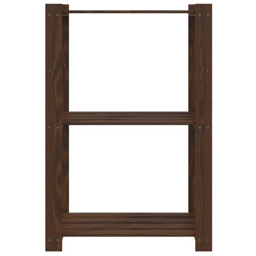 Opbevaringsreol 3 hylder 60x38x90 cm massivt fyrretræ brun