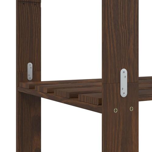 Opbevaringsreol 3 hylder 60x38x90 cm massivt fyrretræ brun