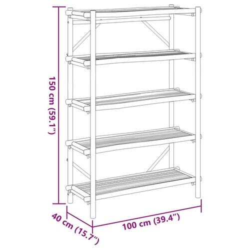 Reol med 5 hylder 100x40x150 cm bambus
