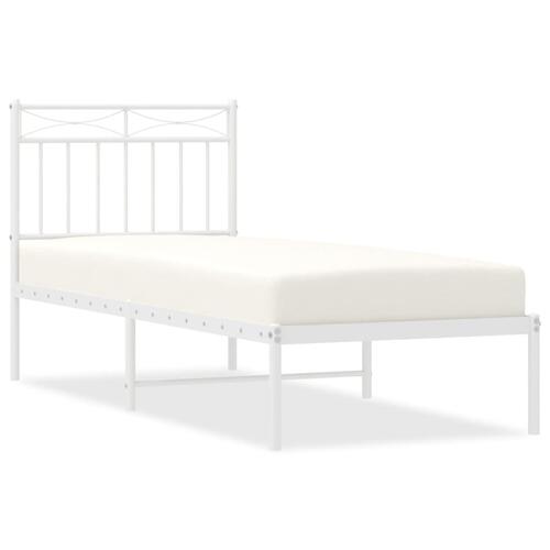 Sengeramme med sengegavl 80x200 cm metal hvid