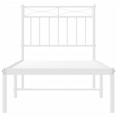 Sengeramme med sengegavl 80x200 cm metal hvid