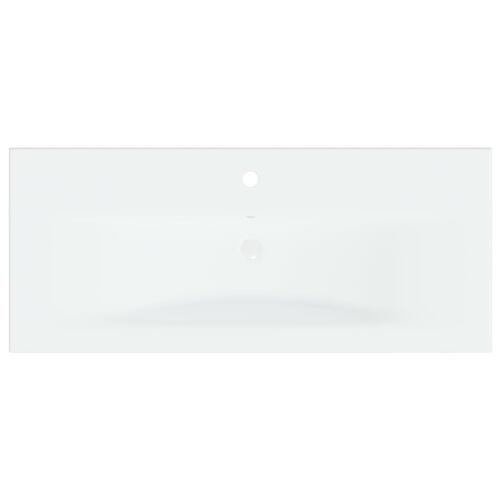 Indbygget håndvask med hane 91x39x18 cm keramisk hvid