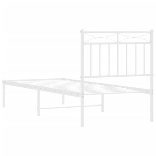 Sengeramme med sengegavl 80x200 cm metal hvid