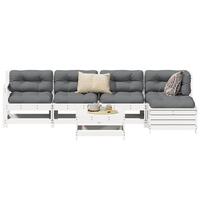 Sofasæt til haven 6 dele massivt fyrretræ hvid