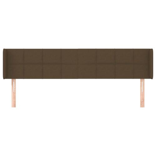 Sengegavl med kanter 203x16x78/88 cm stof mørkebrun