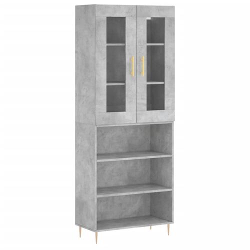 Højskab 69,5x34x180 cm konstrueret træ betongrå