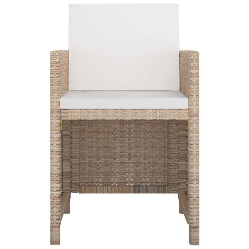 Udendørs spisebordssæt 13 dele med hynder polyrattan beige