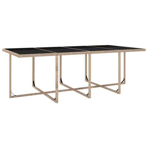 Udendørs spisebordssæt 13 dele med hynder polyrattan beige