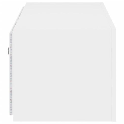 Væghængt tv-bord med LED-lys 80x35x31 cm hvid