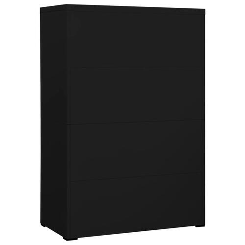 Arkivskab 90x46x134 cm stål sort