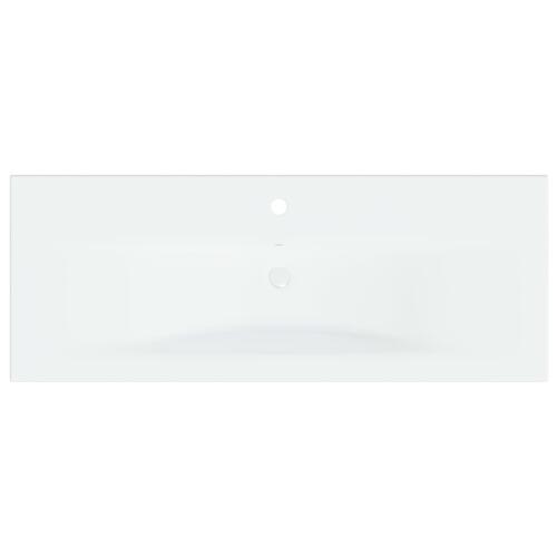 Indbygget håndvask med hane 101x39x18 cm keramisk hvid
