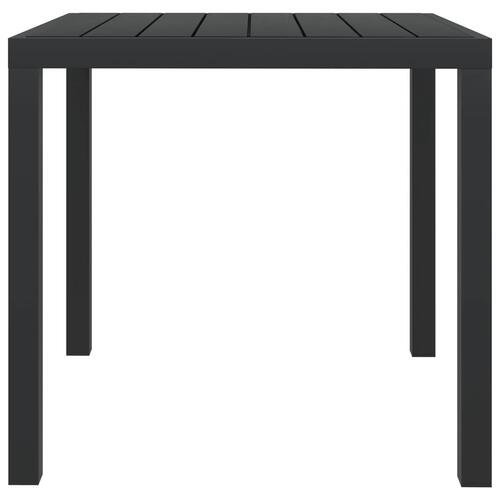Havebord WPC aluminium 80 x 80 x 74 cm sort