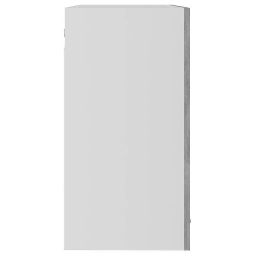 Væghængt glasskab 80x31x60 cm konstrueret træ betongrå