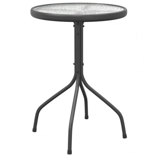 Rundt havebord Ø50 x 71 cm - stål og glas, antracitgrå