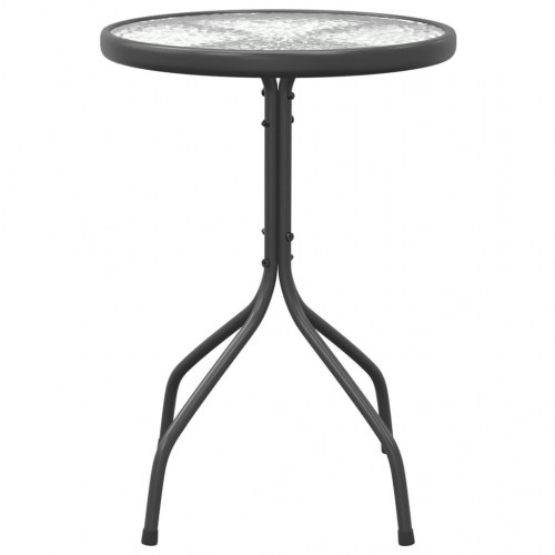 Rundt havebord Ø50 x 71 cm - stål og glas, antracitgrå