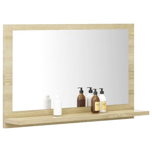 Badeværelsesspejl 60x10,5x37 cm konstrueret træ sonoma-eg