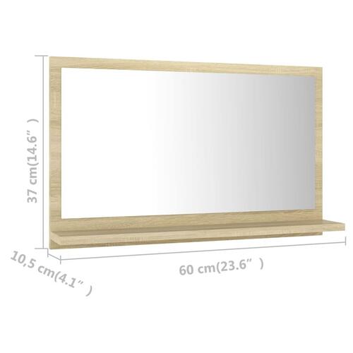 Badeværelsesspejl 60x10,5x37 cm konstrueret træ sonoma-eg