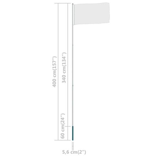 Teleskopisk flagstang 4 m aluminium