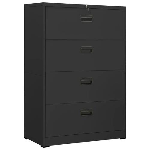 Arkivskab 90x46x134 cm stål antracitgrå