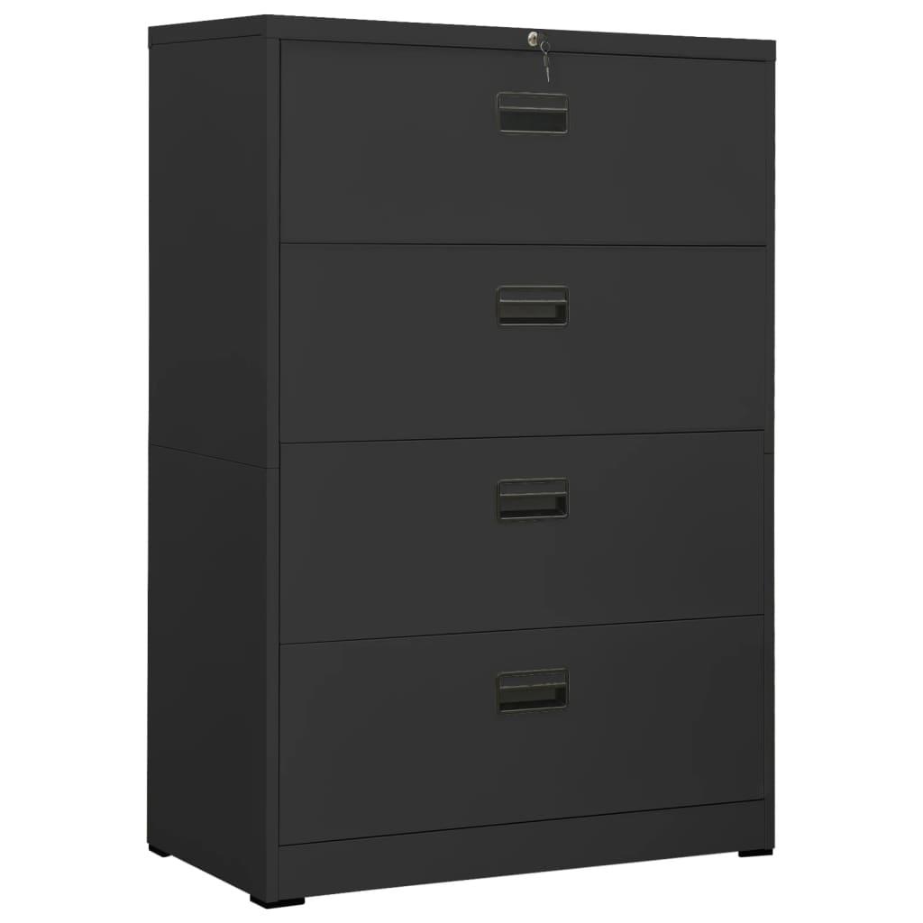 Arkivskab 90x46x134 cm stål antracitgrå