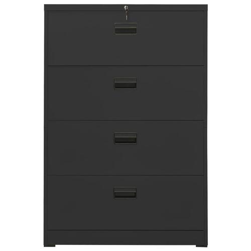 Arkivskab 90x46x134 cm stål antracitgrå
