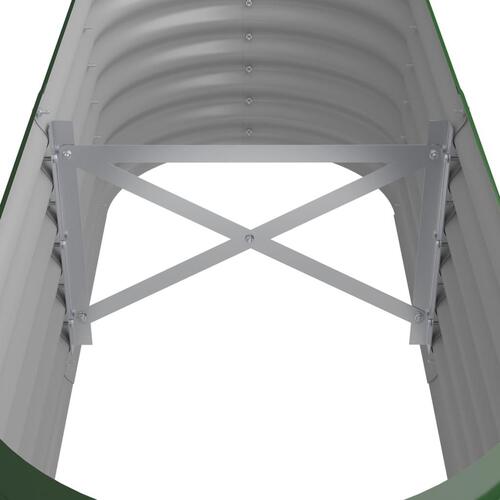 Højbed 114x40x36 cm pulverlakeret stål grøn