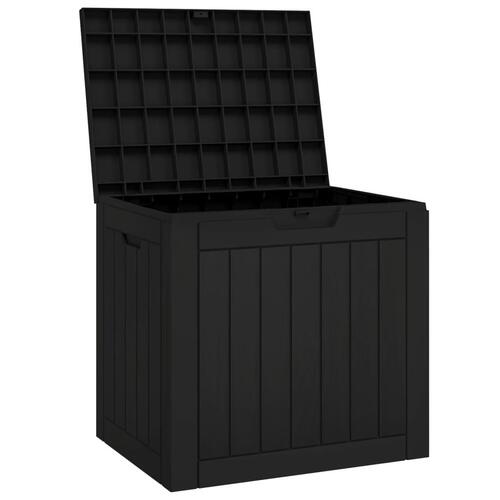 Opbevaringskasse til haven 55,5x43x53 cm polypropylen sort