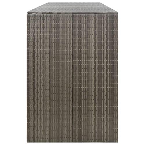 Firdobbelt skraldespandsskjuler 274x80x117 cm polyrattan grå