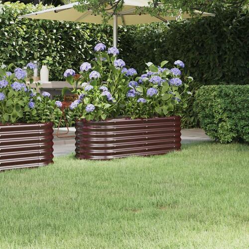 Plantekasse 114x40x36 cm pulverlakeret stål brun