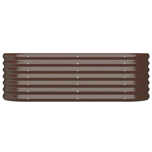 Plantekasse 114x40x36 cm pulverlakeret stål brun
