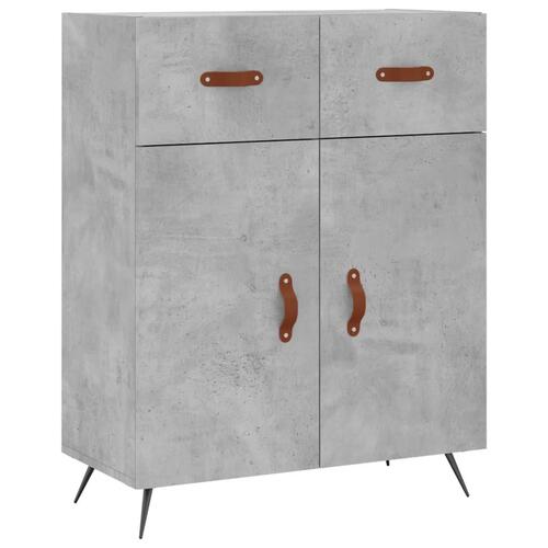 Højskab 69,5x34x180 cm konstrueret træ betongrå