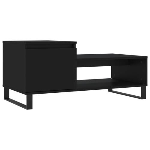 Sofabord 100x50x45 cm konstrueret træ sort
