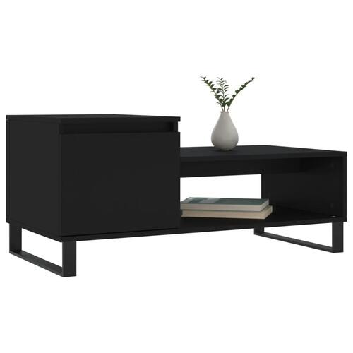 Sofabord 100x50x45 cm konstrueret træ sort