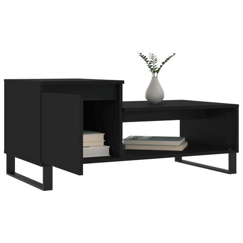 Sofabord 100x50x45 cm konstrueret træ sort