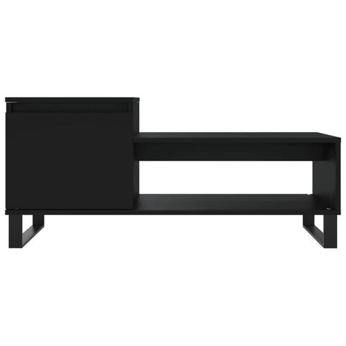 Sofabord 100x50x45 cm konstrueret træ sort
