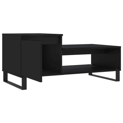 Sofabord 100x50x45 cm konstrueret træ sort